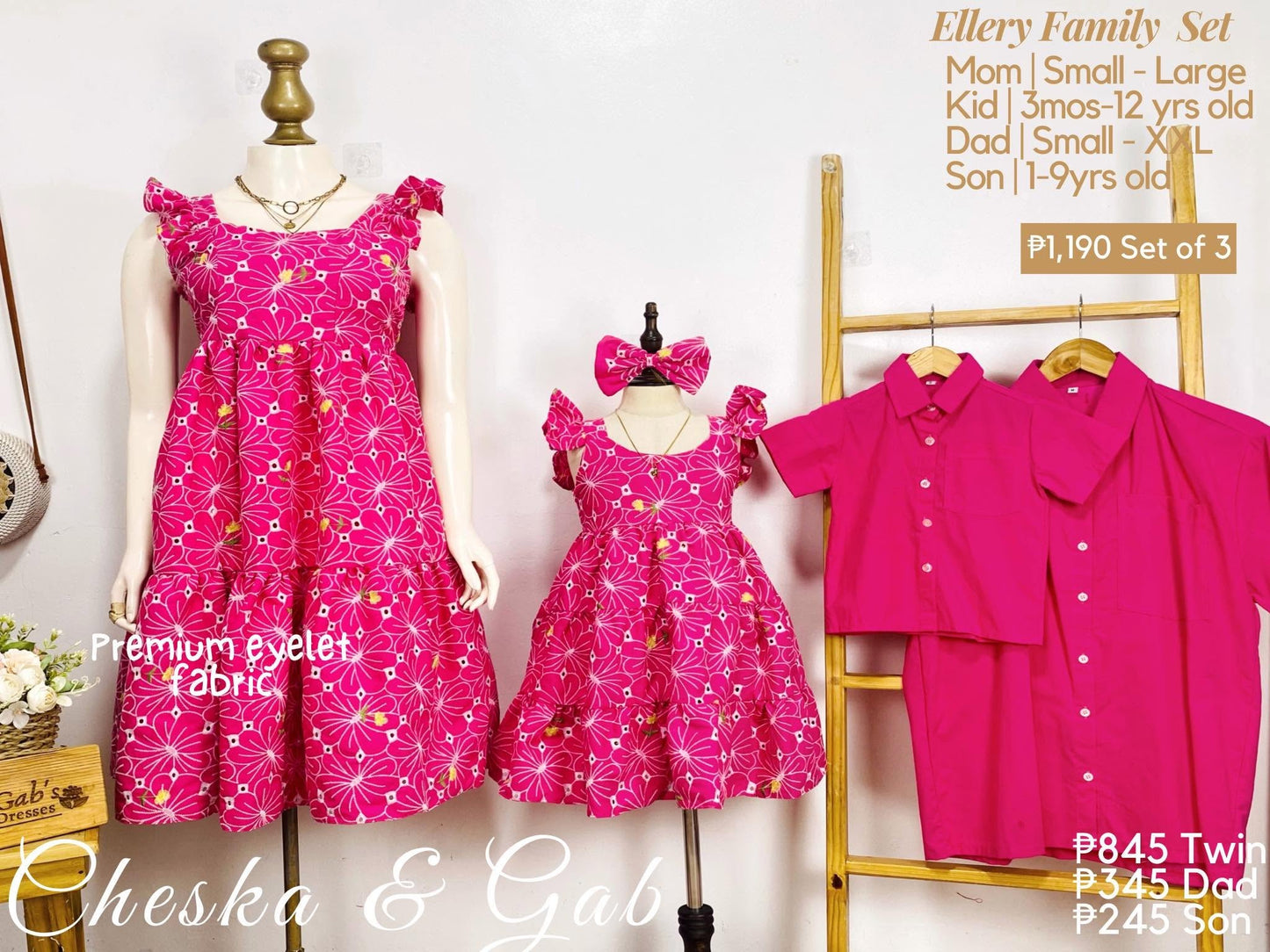Camilla Family Set - Premium Eyelet Fabric