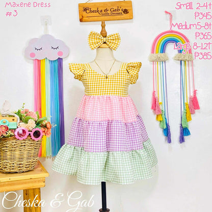 Maxene Dress - Pastel Bloom Checkered (New Collection)