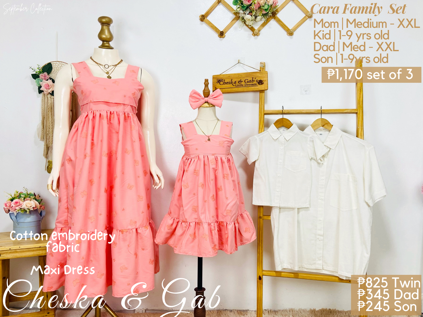 Cara Family Set - Premium Eyelet Fabric