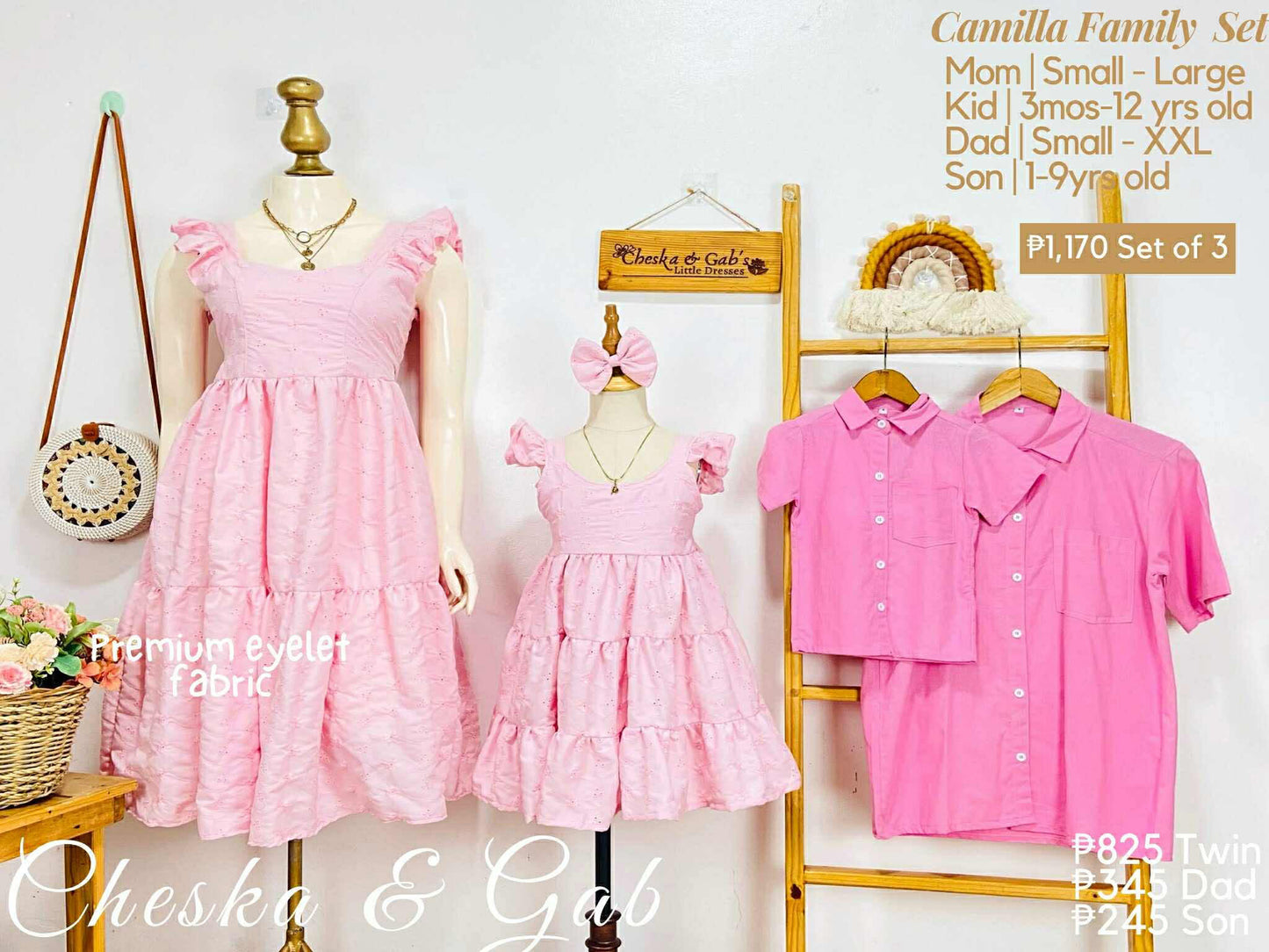 Camilla Family Set - Premium Eyelet Fabric