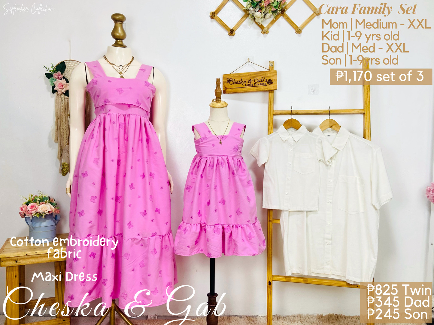 Cara Family Set - Premium Eyelet Fabric