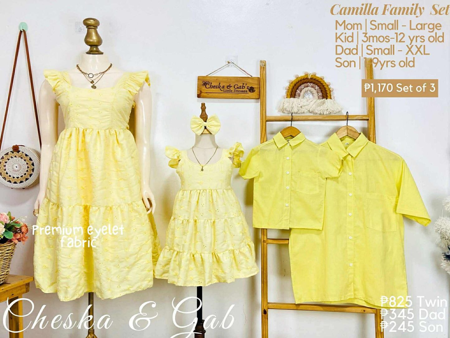 Camilla Family Set - Premium Eyelet Fabric