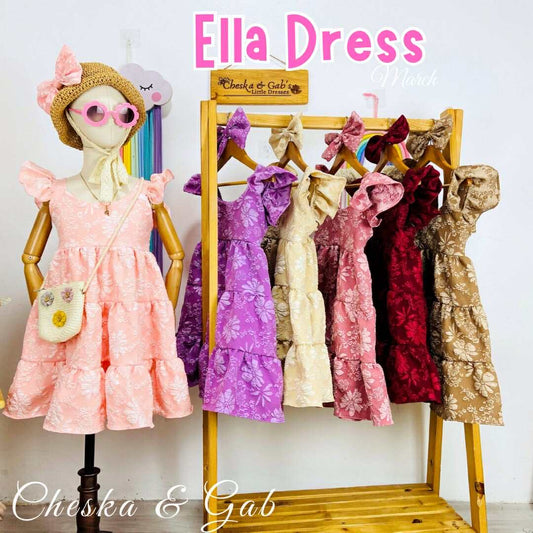 Ella Dress - Brocade (Big Flower)