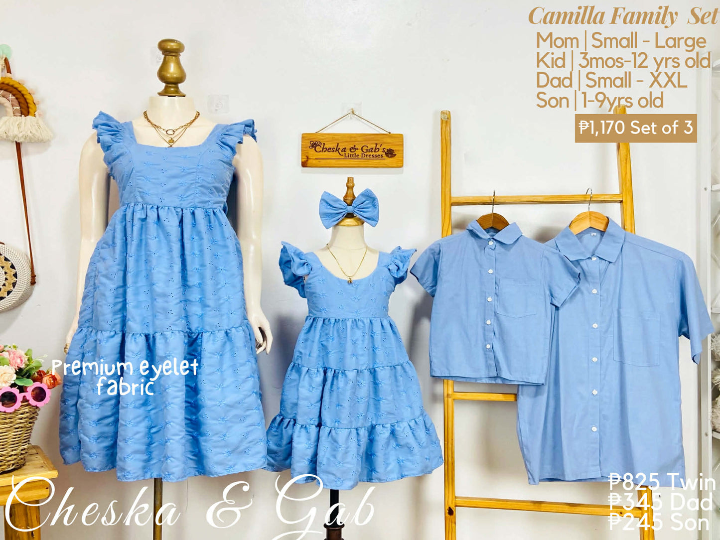 Camilla Family Set - Premium Eyelet Fabric
