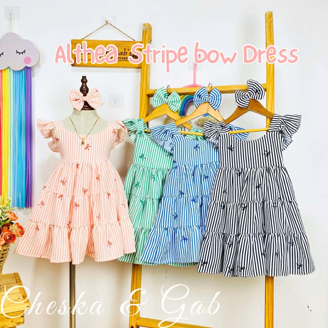 Althea Stripe Bow Dress