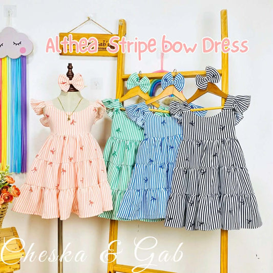 Althea Stripe Bow Dress