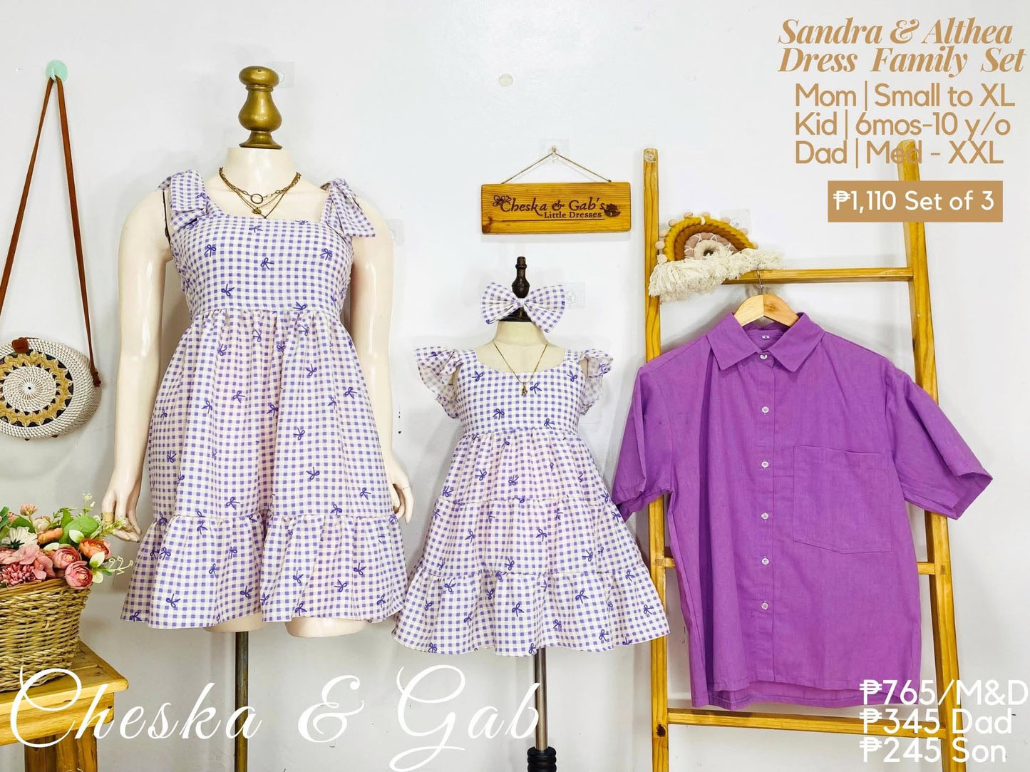 Sandra & Althea Family Set - Plaid