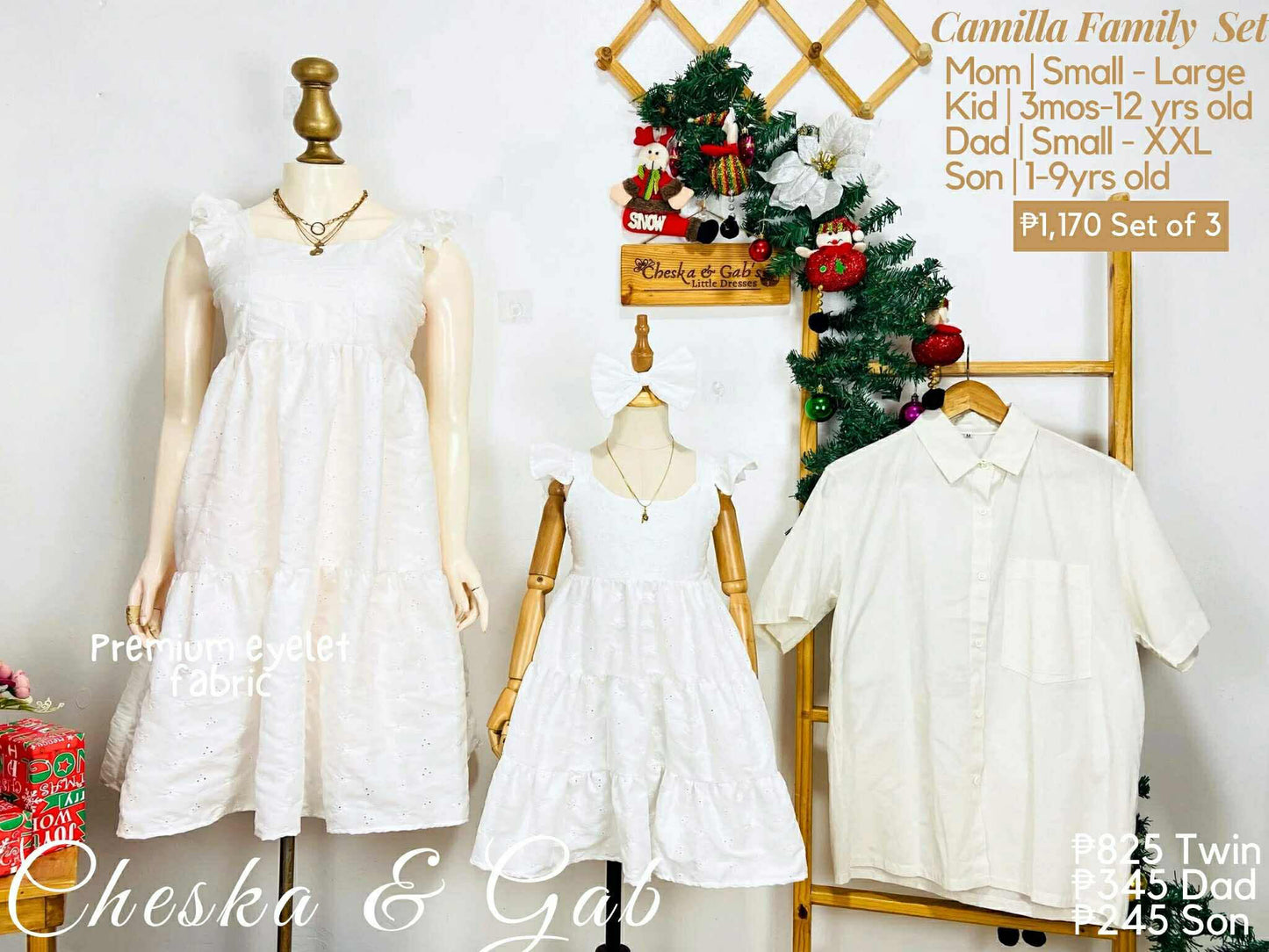 Camilla Family Set - Premium Eyelet Fabric
