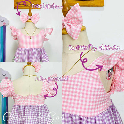 Maxene Dress - Pastel Bloom Checkered (New Collection)