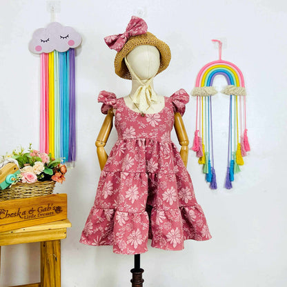 Ella Dress - Brocade (Big Flower)