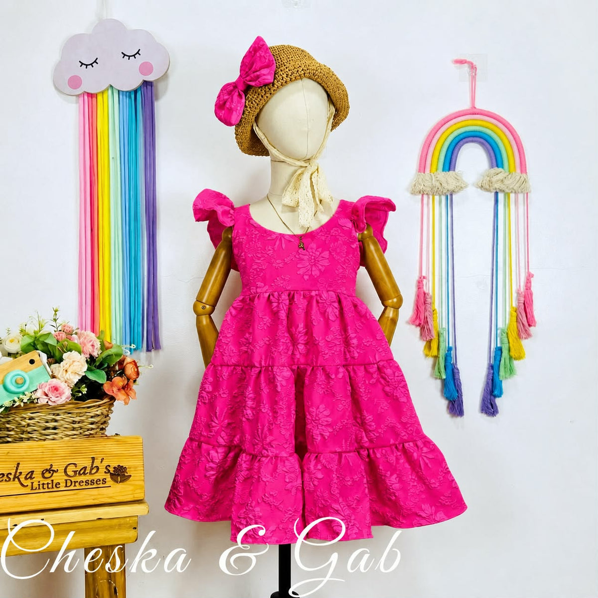 Ella Dress - Brocade (Big Flower)