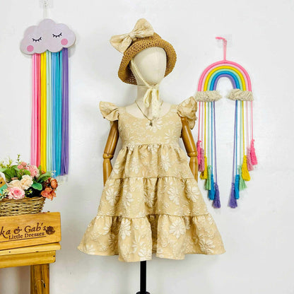 Ella Dress - Brocade (Big Flower)