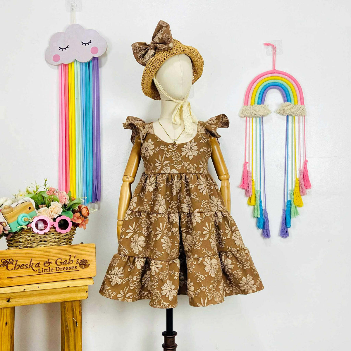 Ella Dress - Brocade (Big Flower)