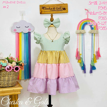 Maxene Dress - Pastel Bloom Checkered (New Collection)
