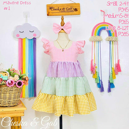 Maxene Dress - Pastel Bloom Checkered (New Collection)